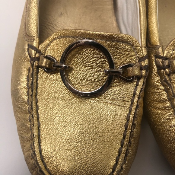 Prada Gold Leather Flats - Picture 15 of 15